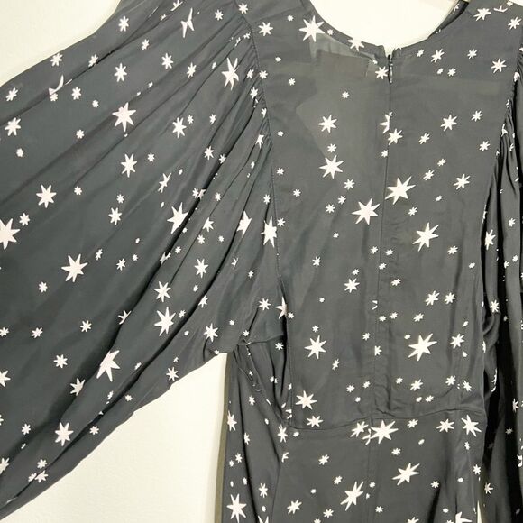 byTiMo Vintage Star Print Astrological Puff Sleeve Flowy Mini Dress - Picture 9 of 11